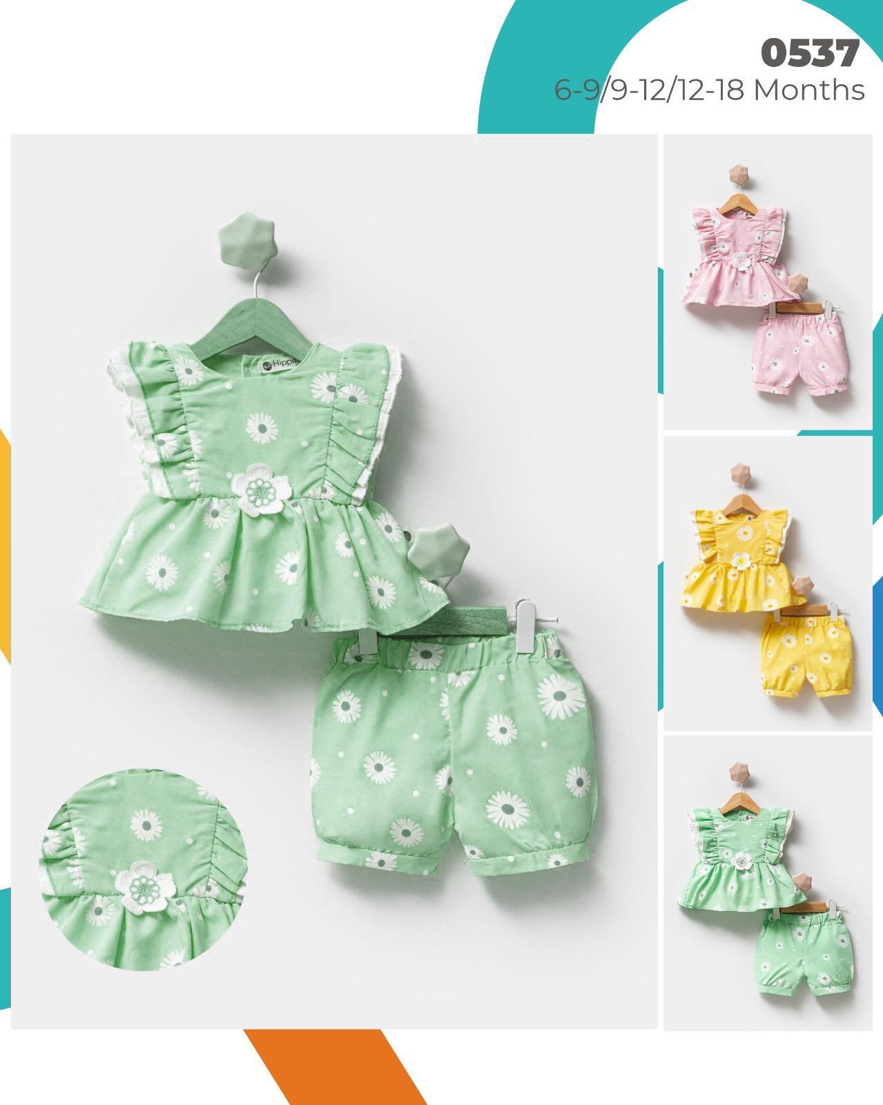 0537 оптом детские летние костюмы двойки для младенцев на 6-9-12 месяцев