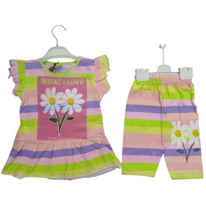toptan 3/10 yaş arası kız çocuklar için  çocuk yazlık ikili takım 