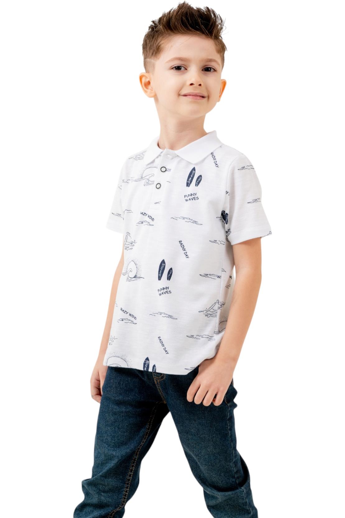 12368 الجملة الأطفال الصيف تي شيرت مع بولو طوق 5/8 سنة