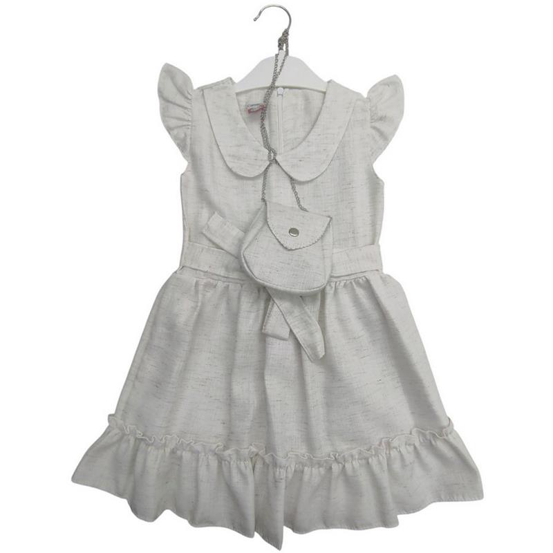 2509 toptan 2/5 yaş kız çocuklar için çantalı yazlık elbise
