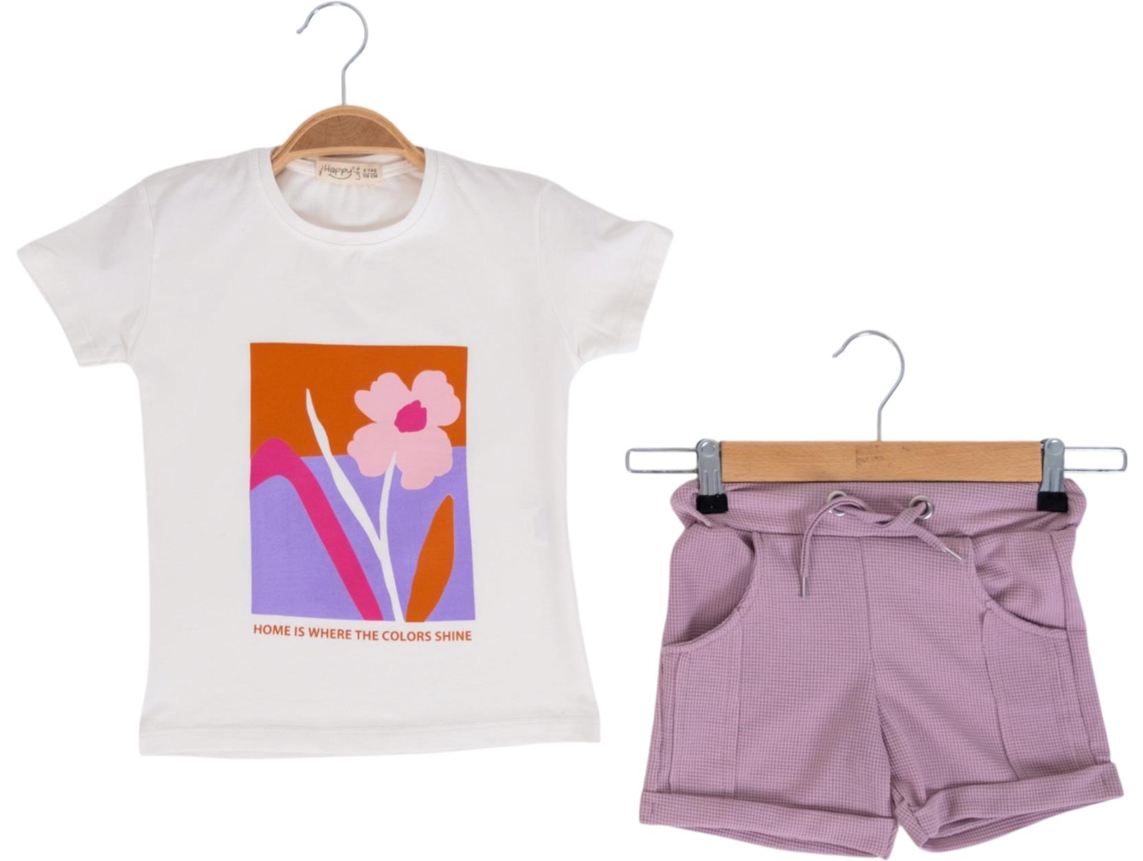 2125 الجملة الأطفال الصيف قطعتين الدعاوى ، بلوزات مع السراويل للفتيات الذين تتراوح أعمارهم بين 3/7 سنوات