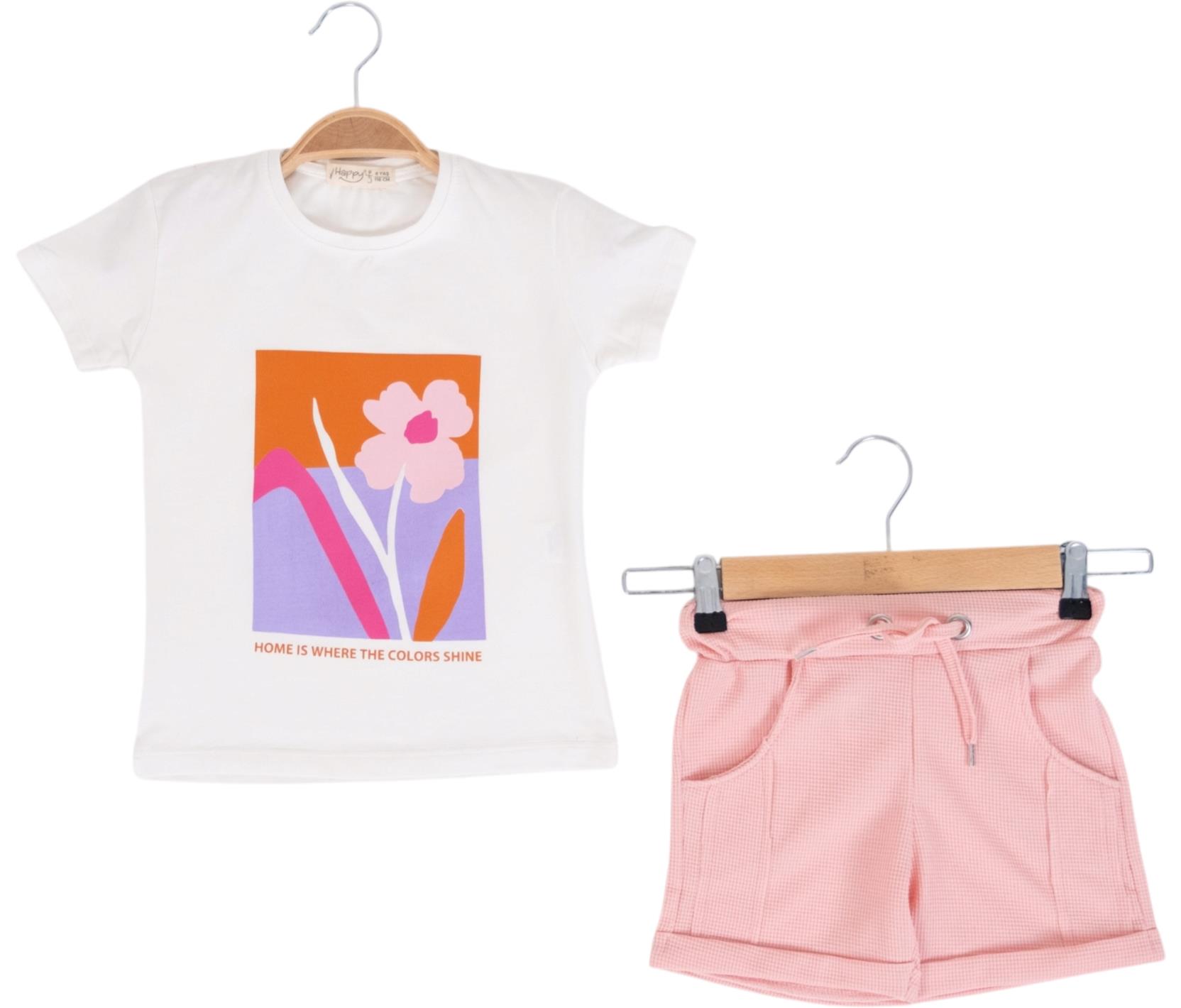 2125 الجملة الأطفال الصيف قطعتين الدعاوى ، بلوزات مع السراويل للفتيات الذين تتراوح أعمارهم بين 3/7 سنوات