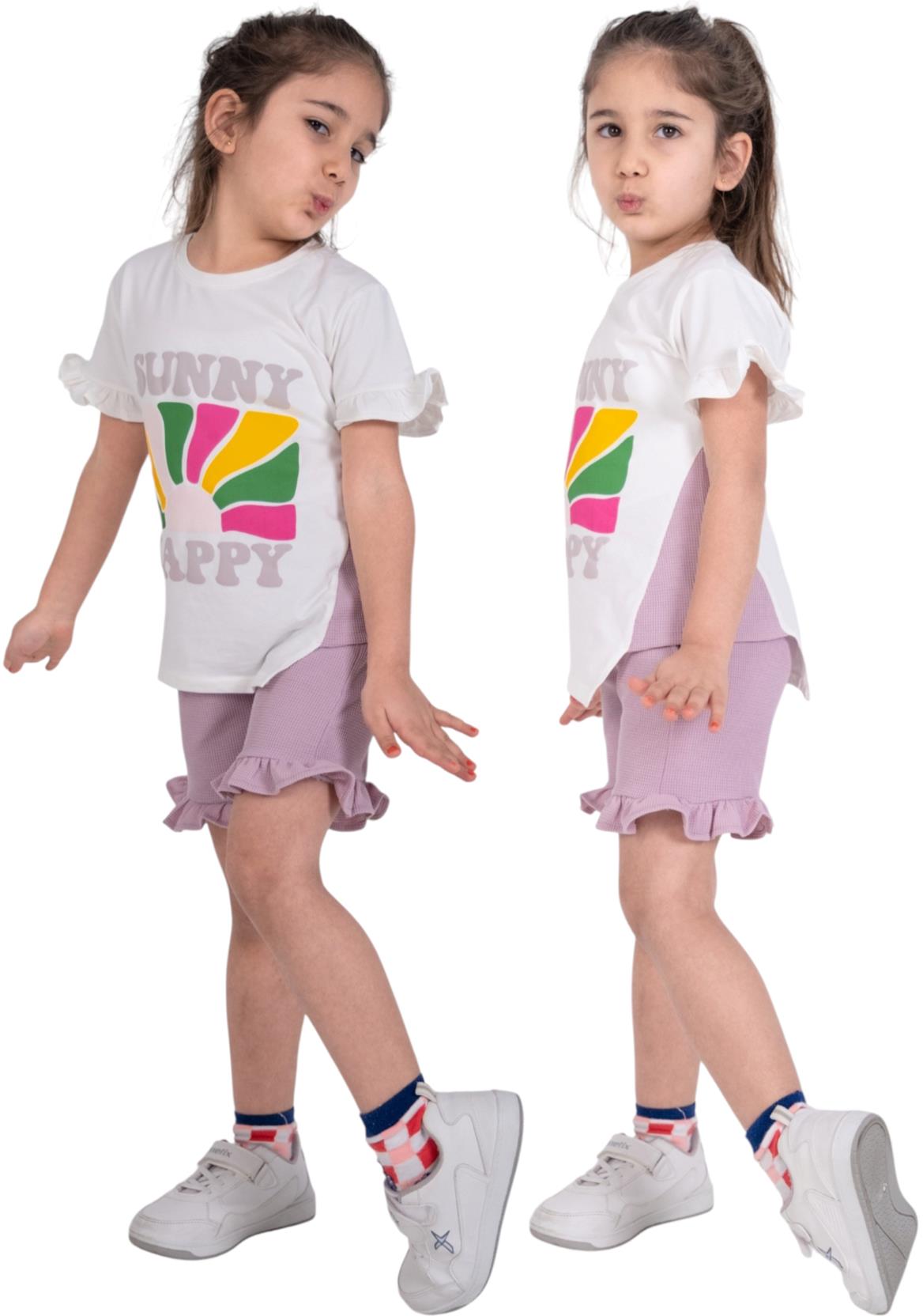 2225 الجملة الأطفال الصيف قطعتين الدعاوى ، بلوزات مع السراويل للفتيات الذين تتراوح أعمارهم بين 3/7 سنوات