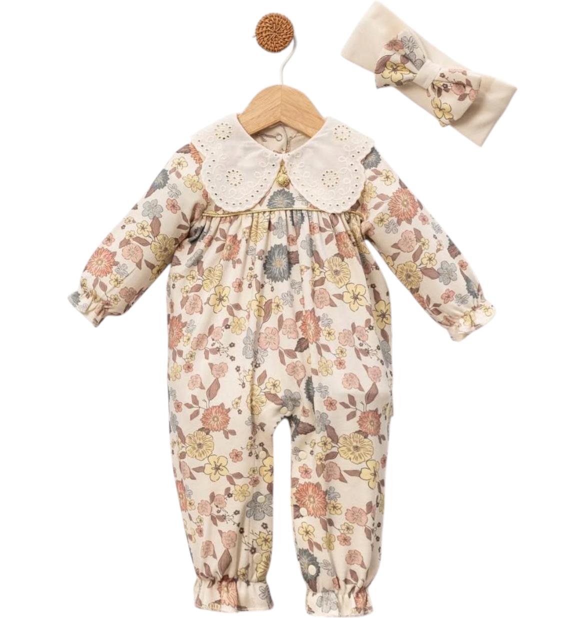 1094 Lüks kız bebek tulum toptan 3-6-9 ay