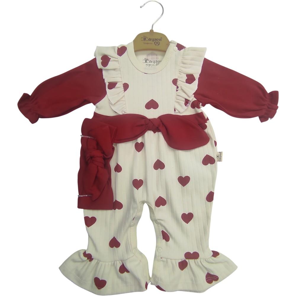 1092 оптом детские демисезонные комбинезоны с принтом сердца для младенцев на 3-6-9 месяцев