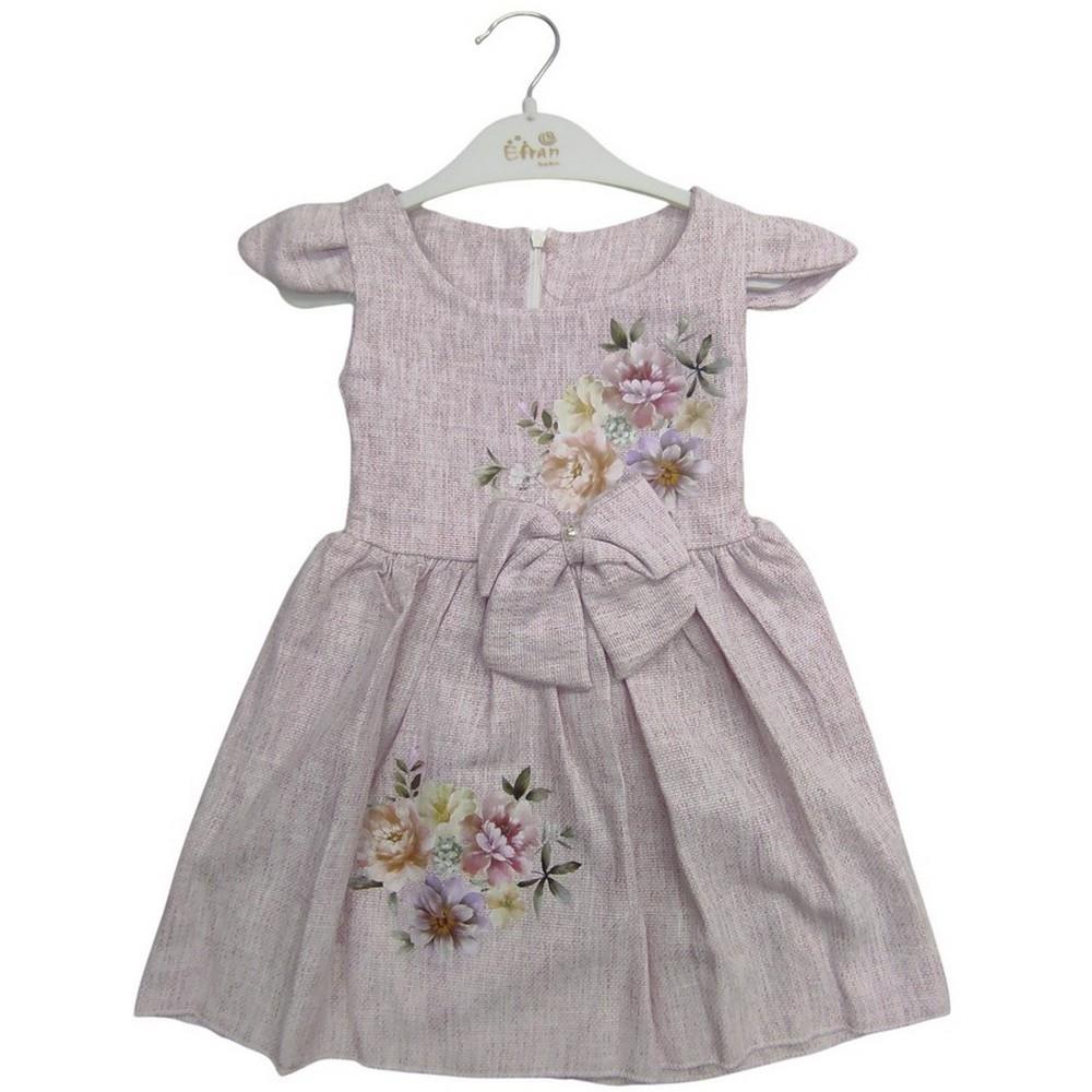 6043 wholesale summer dress for girls with floral print for 1/4 year