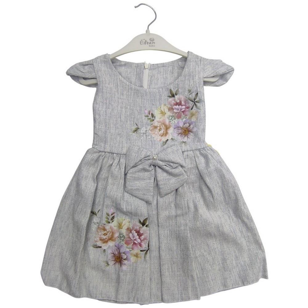 6043 wholesale summer dress for girls with floral print for 1/4 year