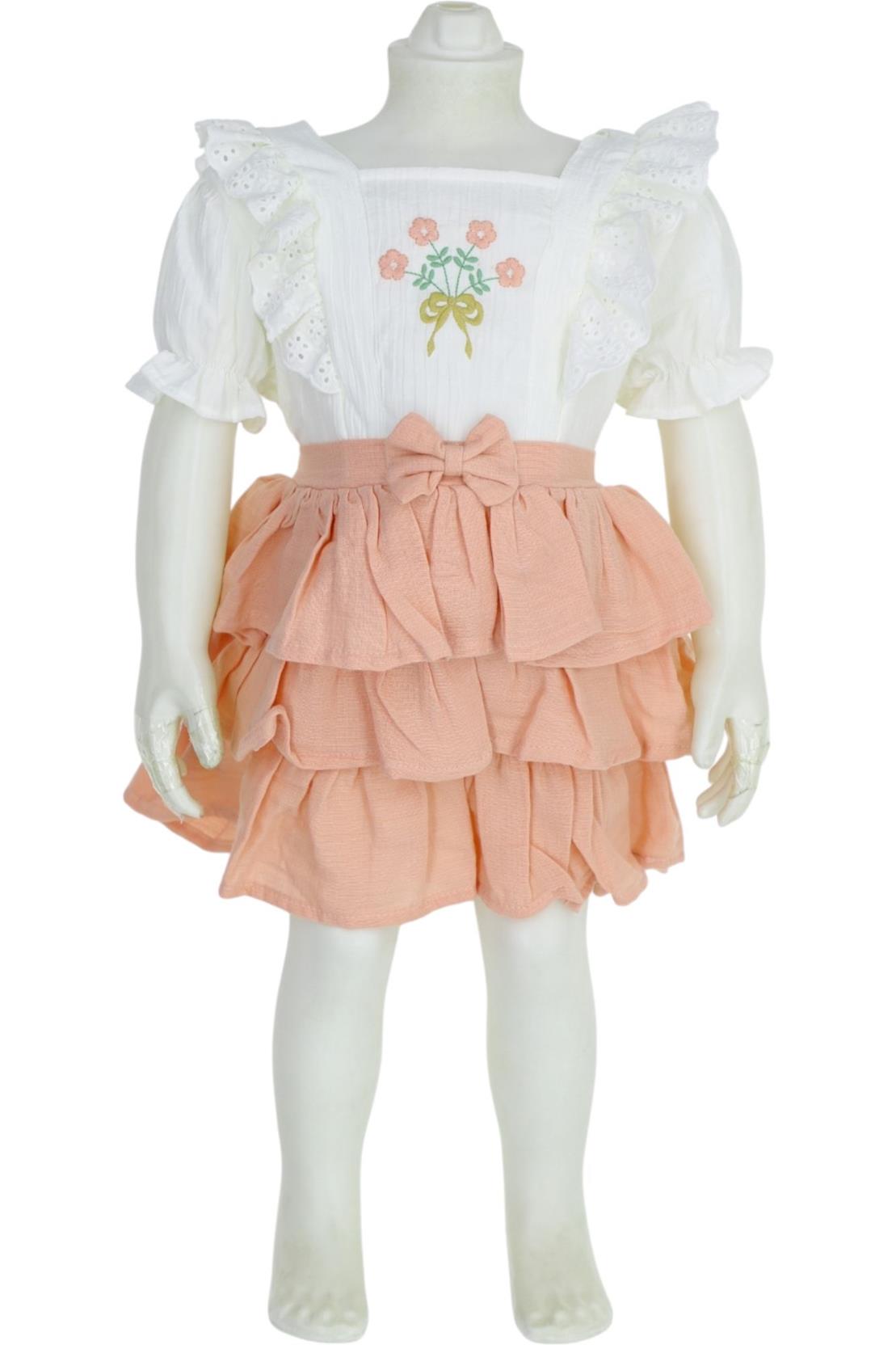 4003 lüks dantel işlemeli yazlık kız elbise toptan 2/5 yaş