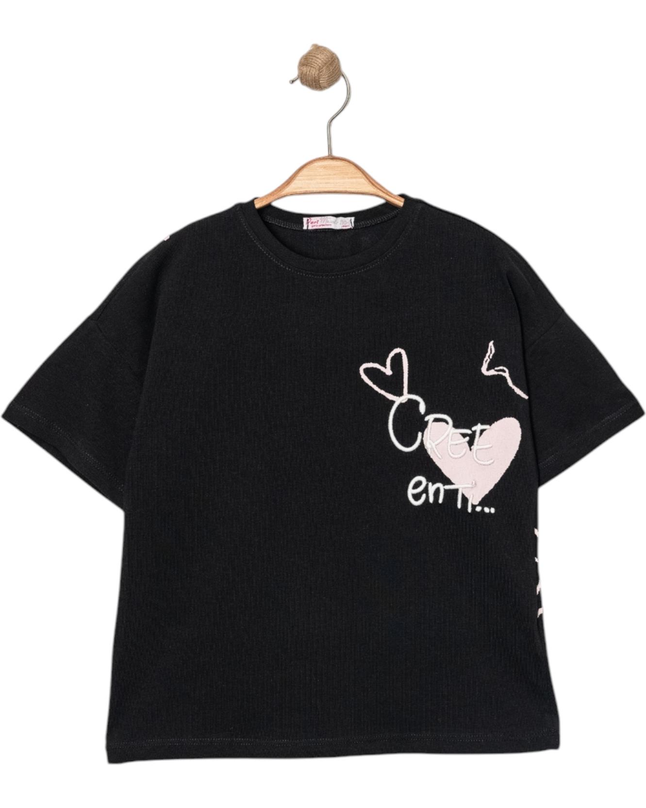 12084 оптом детские летние стильные футболки короткие для девочек на 5/8 лет