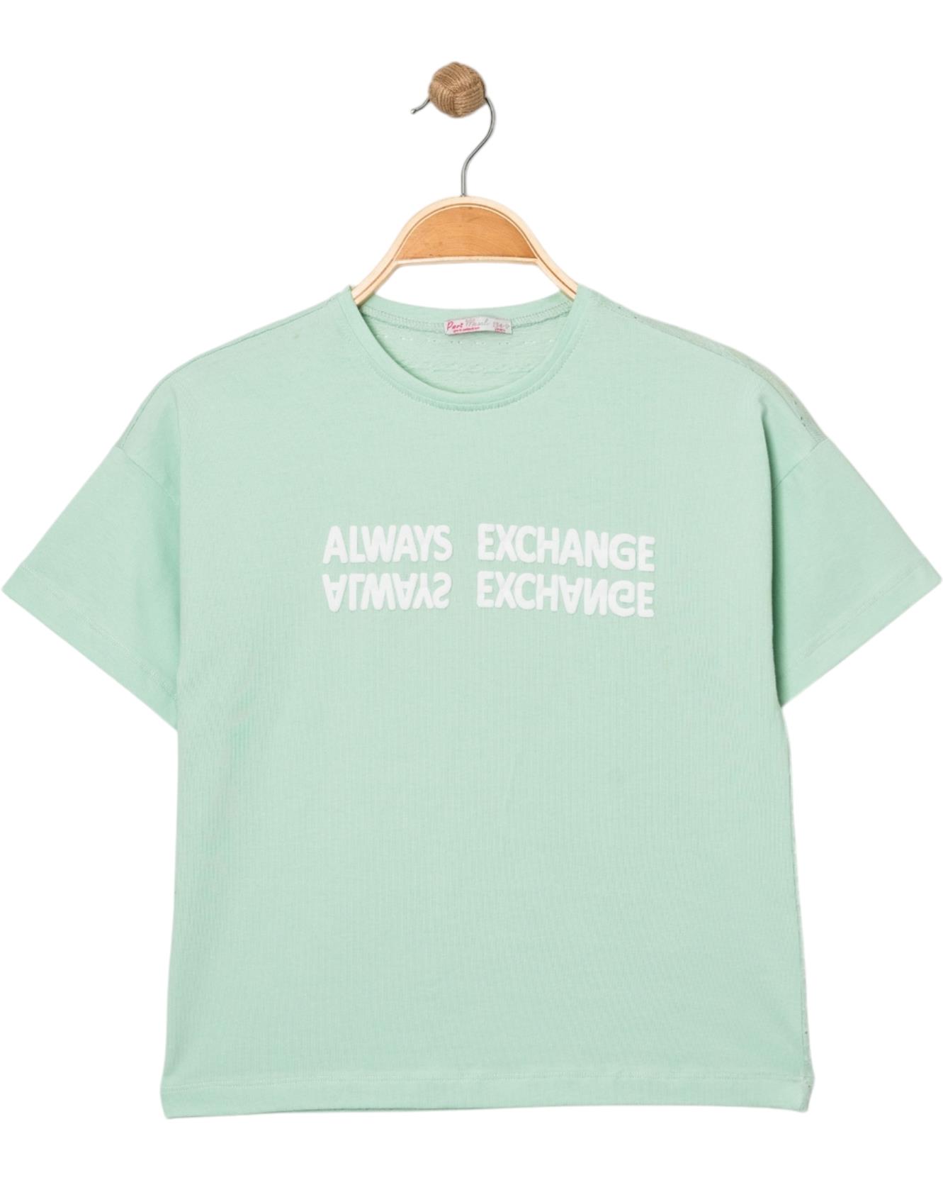 12098 girls t-shirt wholesale 9/12 age always exchange printed