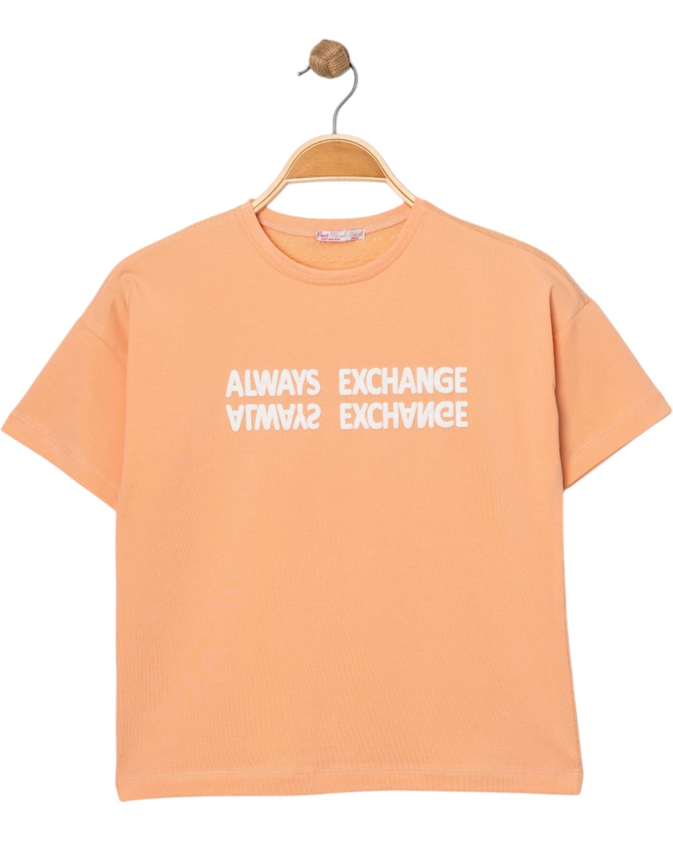 12098 girls t-shirt wholesale 9/12 age always exchange printed