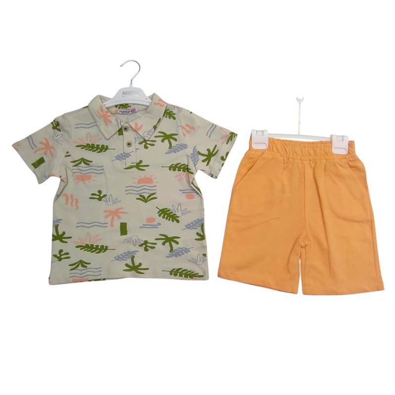 12427 toptan 5/8 yaş erkek çocuk yazlık şortlu polo yaka tişörtlü ikili takım