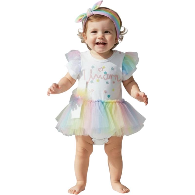  toptan 6-18 aylık bebekler içinyazlık çıtçıtlı badili elbiseler