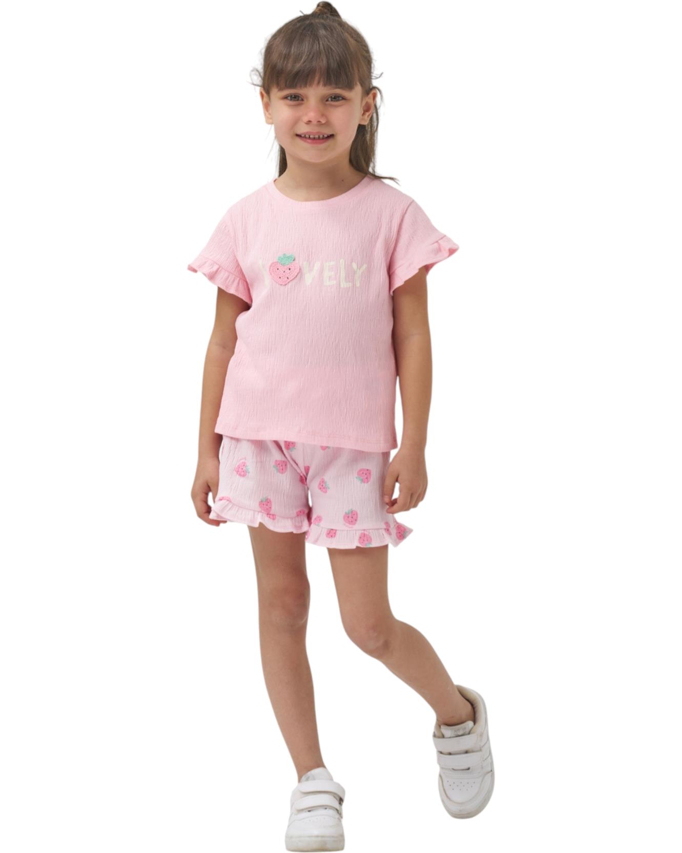 25348 оптом детские летние костюмы двойки для девочек на 2/5 лет