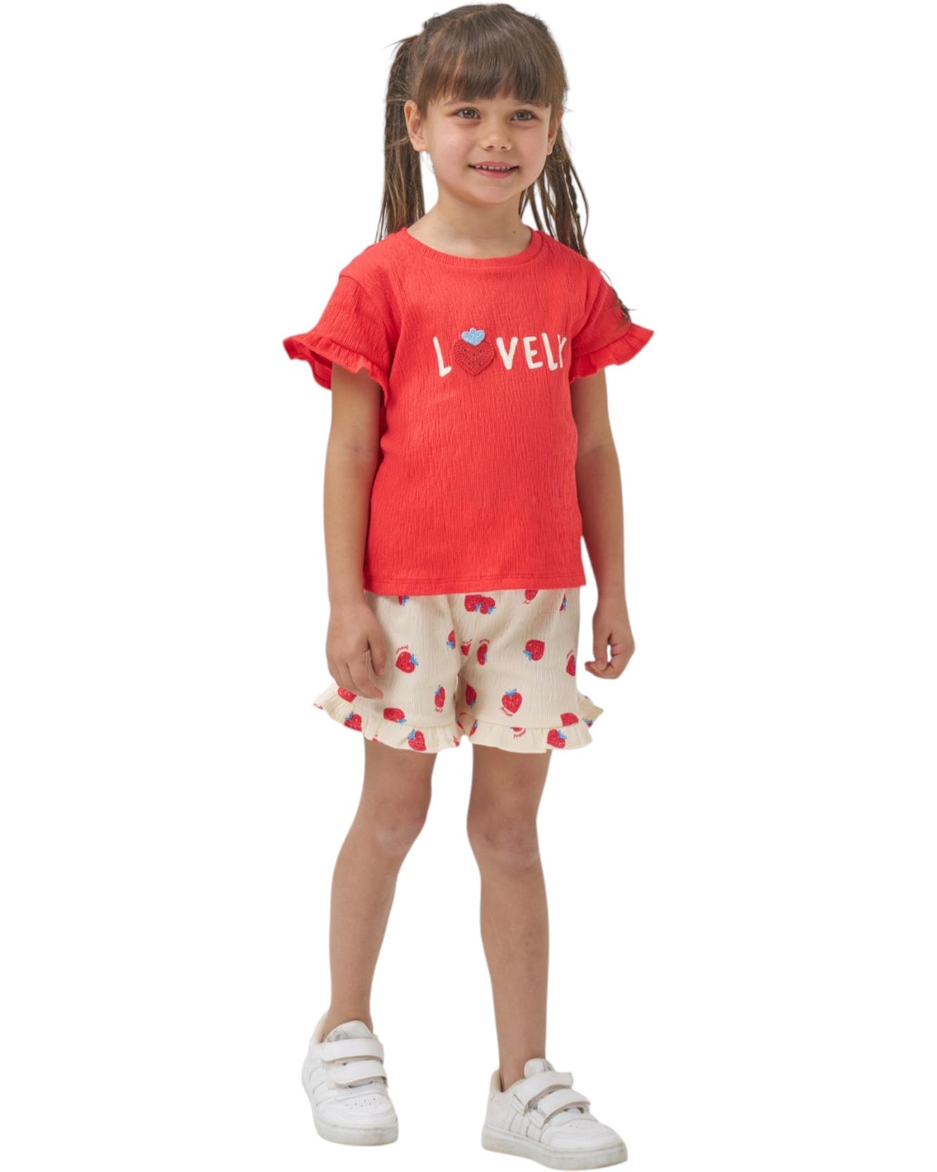 25348 оптом детские летние костюмы двойки для девочек на 2/5 лет