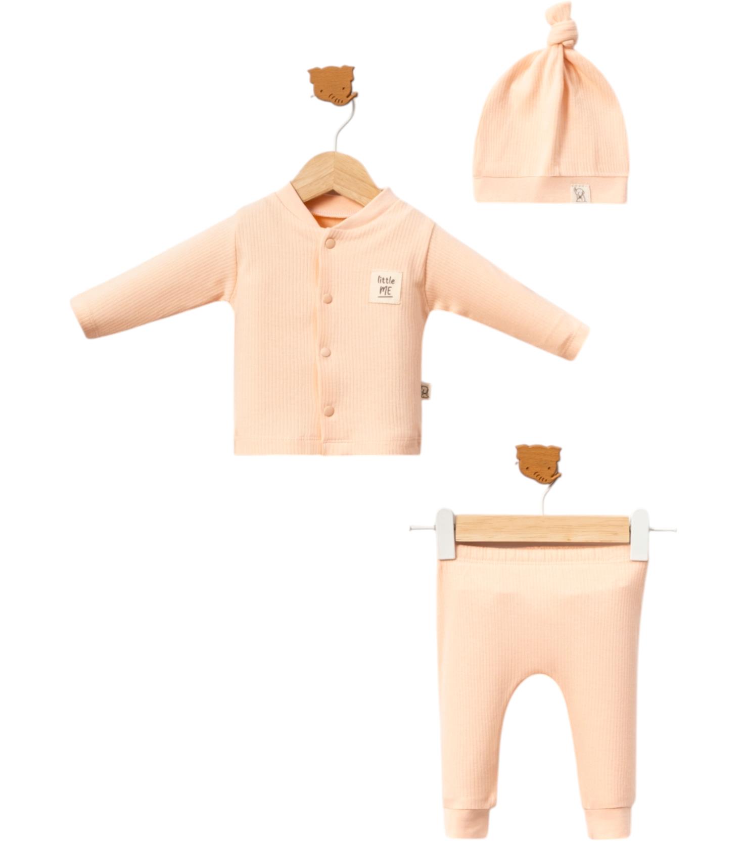 7028 оптом детские демисезонные комплекты двойки с шапочкой для младенцев на 3-6-9 месяцев