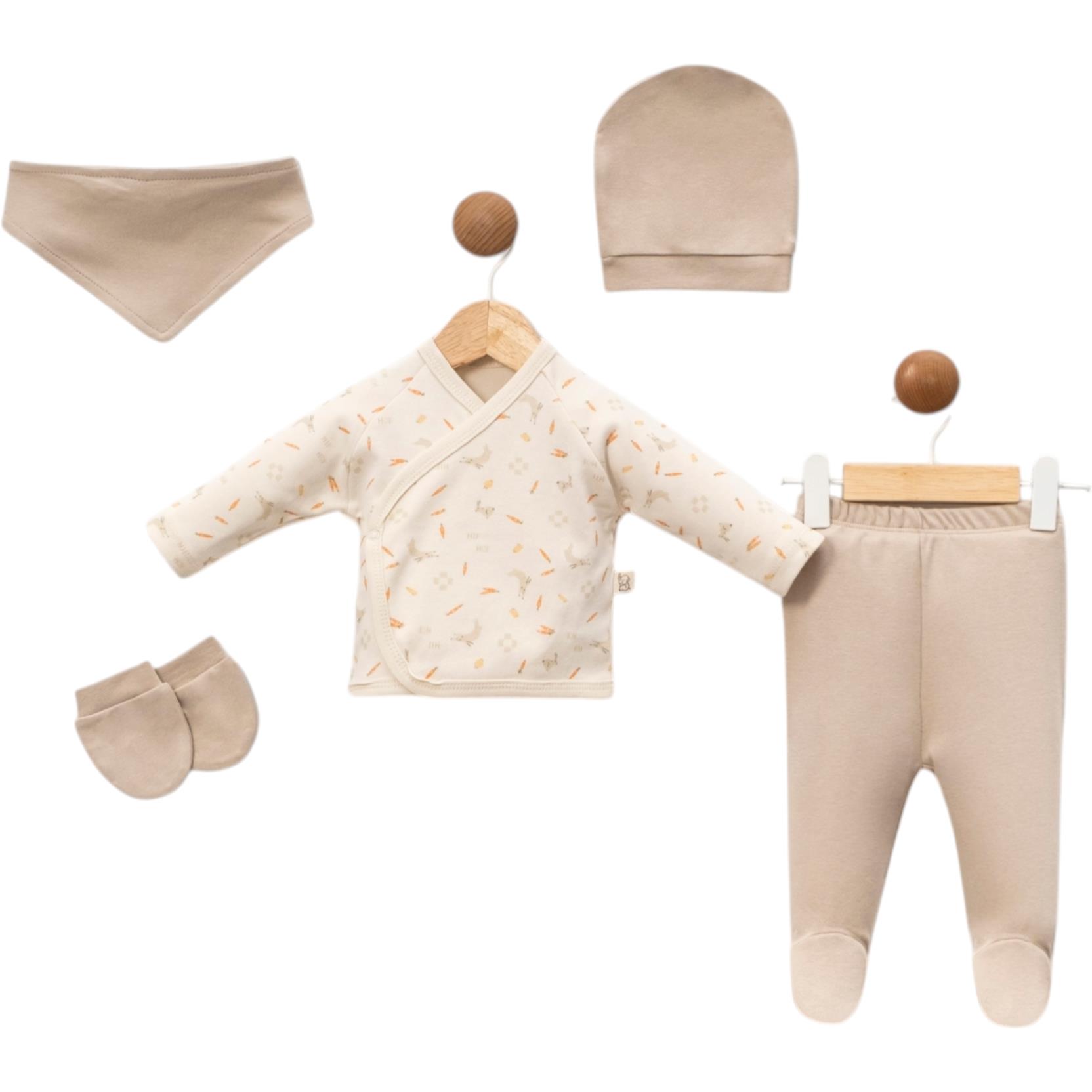 7104 оптом детские демисезонные комплекты из пяти предметов для младенцев на 0-3 месяцев