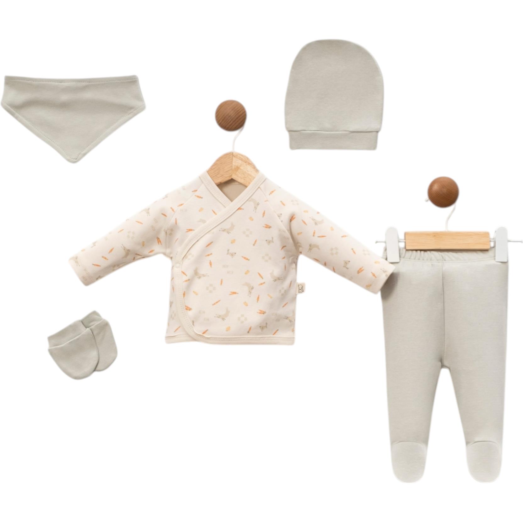 7104 оптом детские демисезонные комплекты из пяти предметов для младенцев на 0-3 месяцев