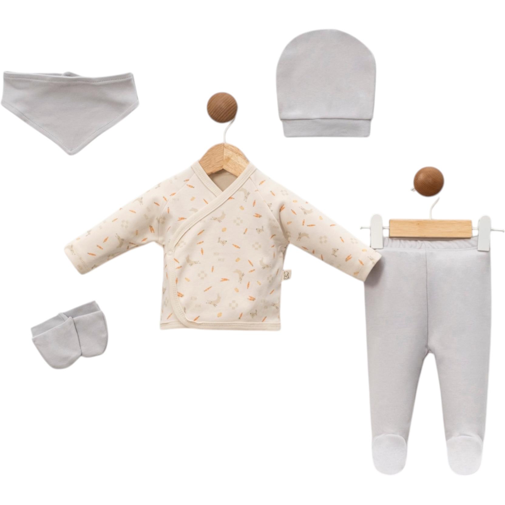 7104 оптом детские демисезонные комплекты из пяти предметов для младенцев на 0-3 месяцев