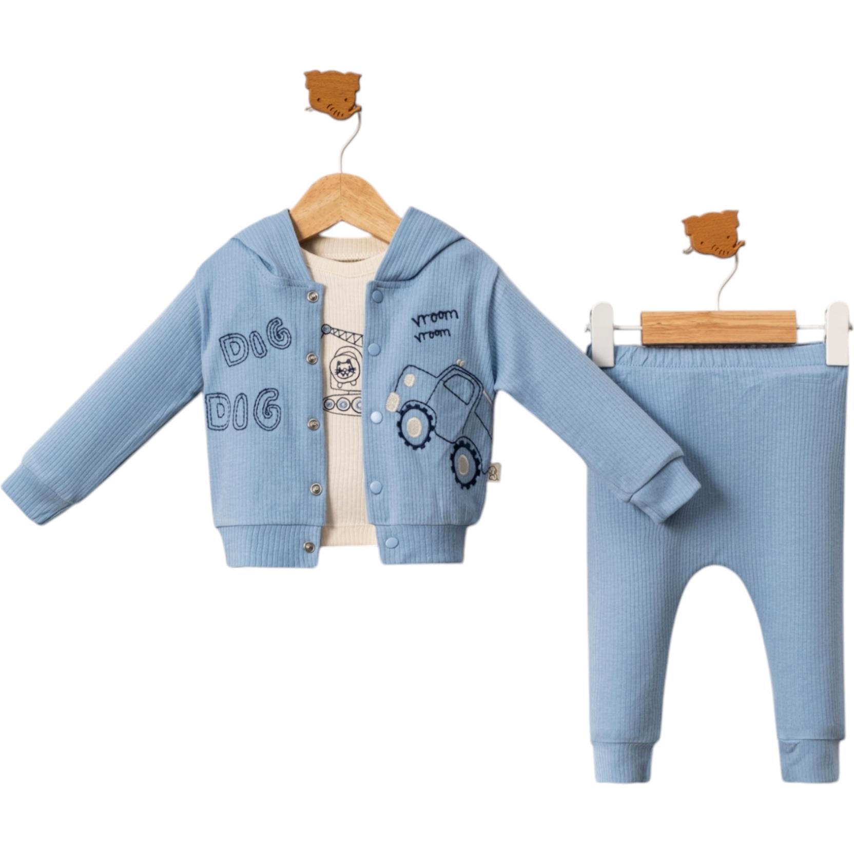 7052 оптом детские демисезонные костюмы тройки для младенцев на 9/24 месяцев