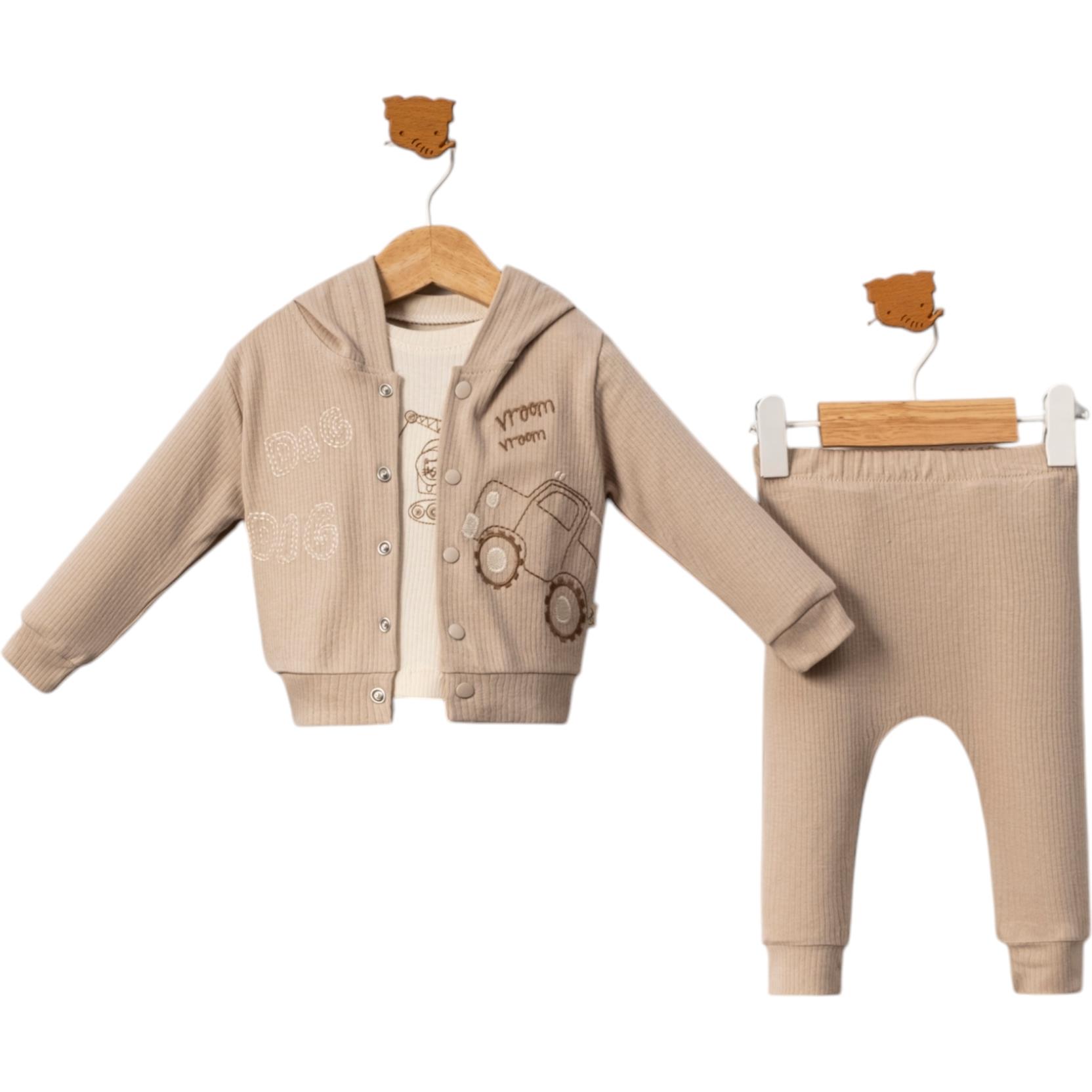 7052 оптом детские демисезонные костюмы тройки для младенцев на 9/24 месяцев