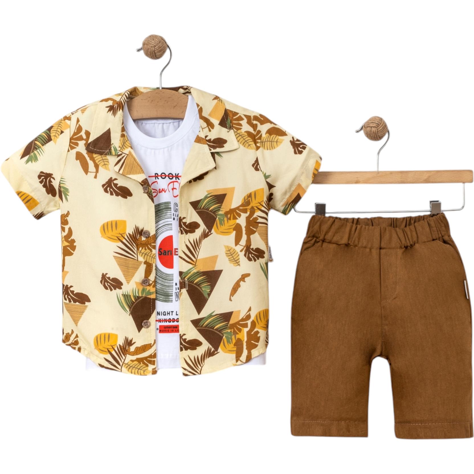 5036 الجملة الأطفال الصيف ثلاث قطع الدعاوى ، قمصان + تي شيرت مع السراويل للبنين لمدة 2/5 سنوات