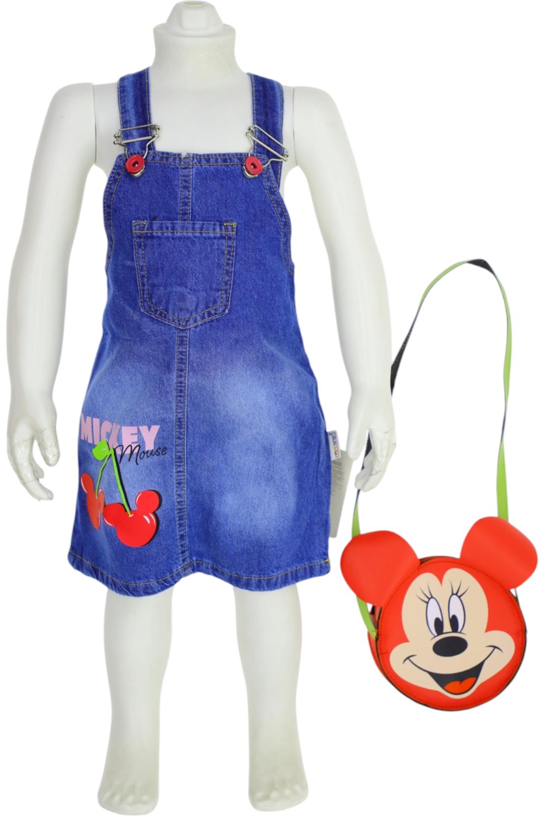 10047 оптом детские летние джинсовые сарафаны с сумочкой для девочек на 2/5 лет