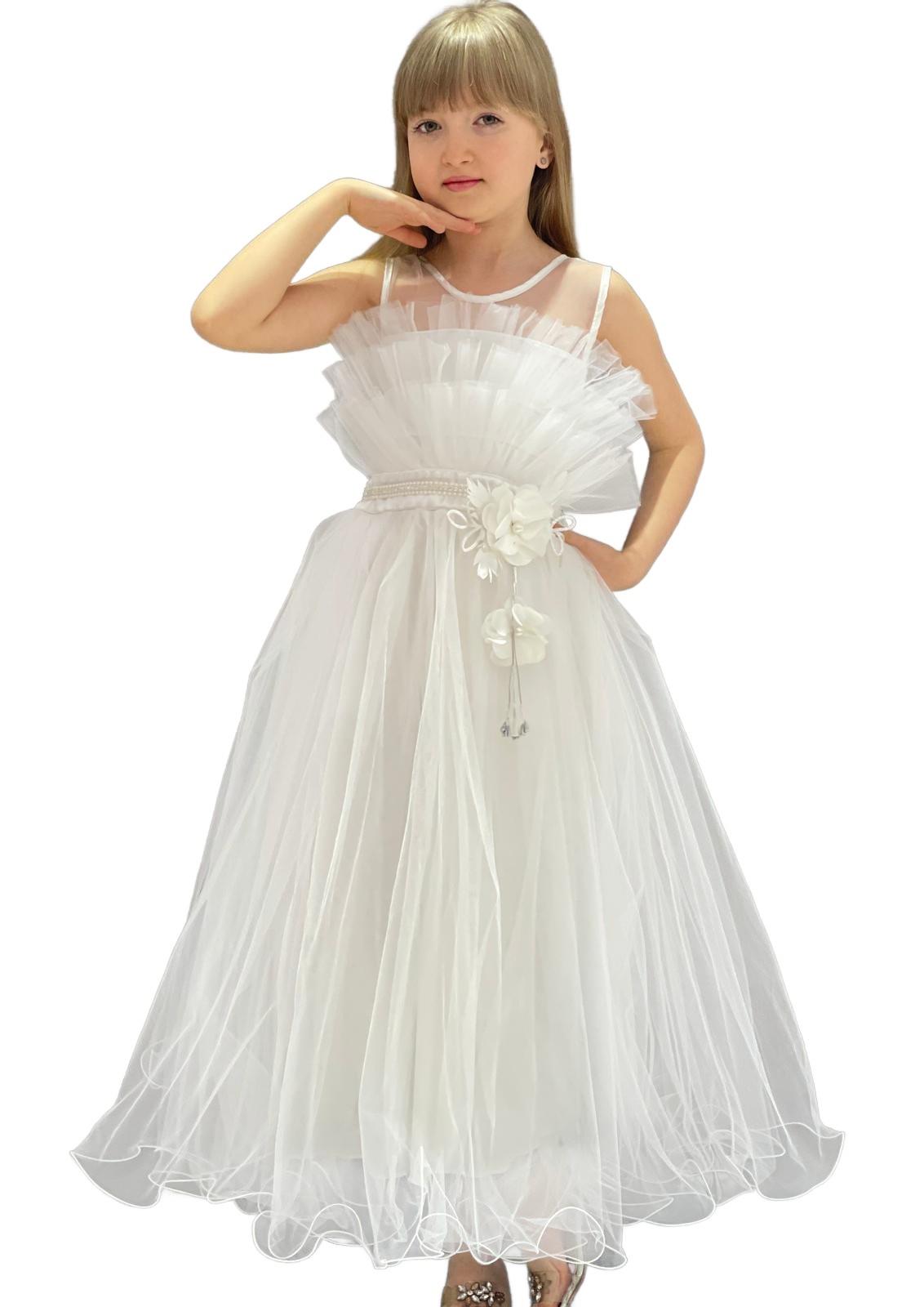269 kız çocuk gelinlik modelleri gece parti elbiseleri toptan 5/8 yaş