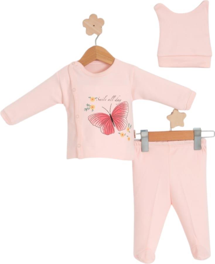 3198 الجملة طفل الربيع والخريف مجموعات من ثنائي مع قبعة للأطفال لمدة 0-3 أشهر