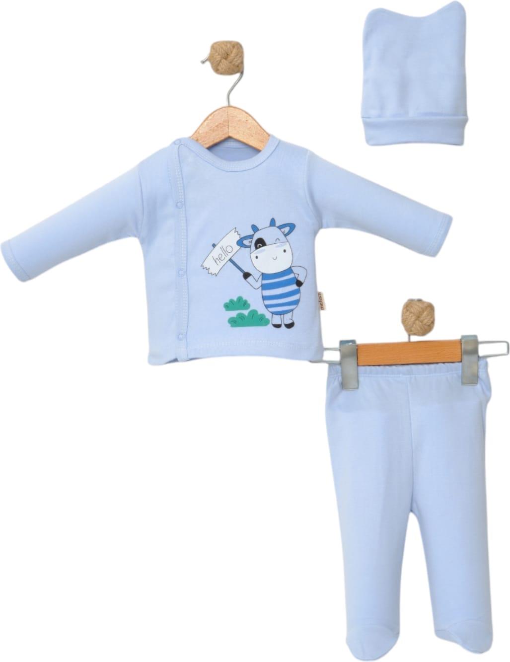 3207 الجملة طفل الربيع والخريف مجموعات من ثنائي مع قبعة للأطفال لمدة 0-3 أشهر