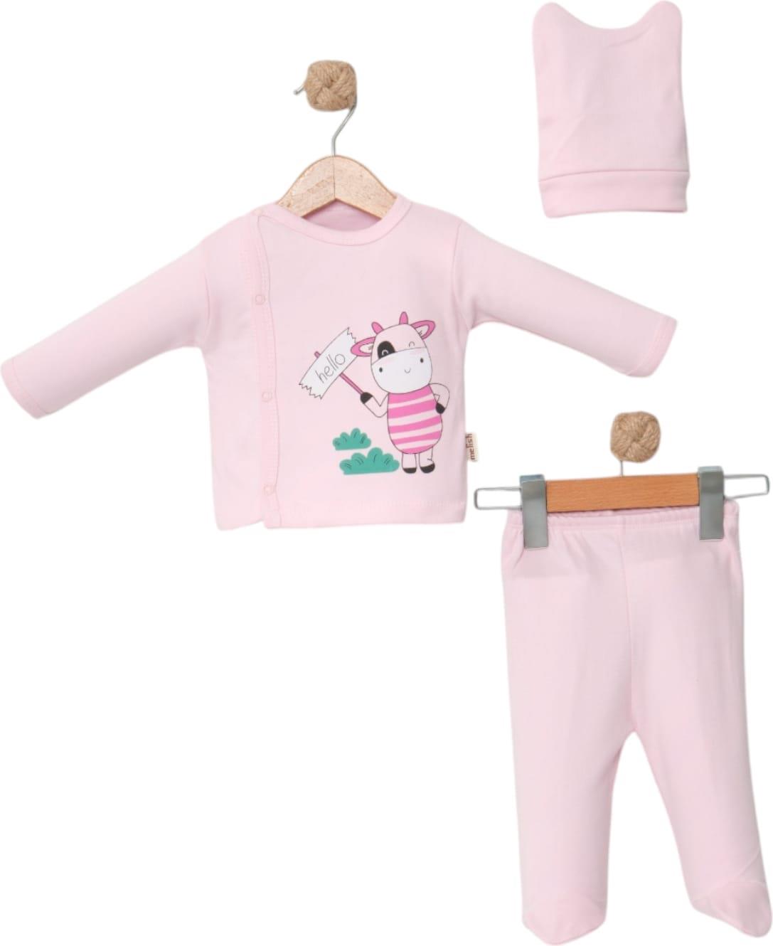 3207 الجملة طفل الربيع والخريف مجموعات من ثنائي مع قبعة للأطفال لمدة 0-3 أشهر