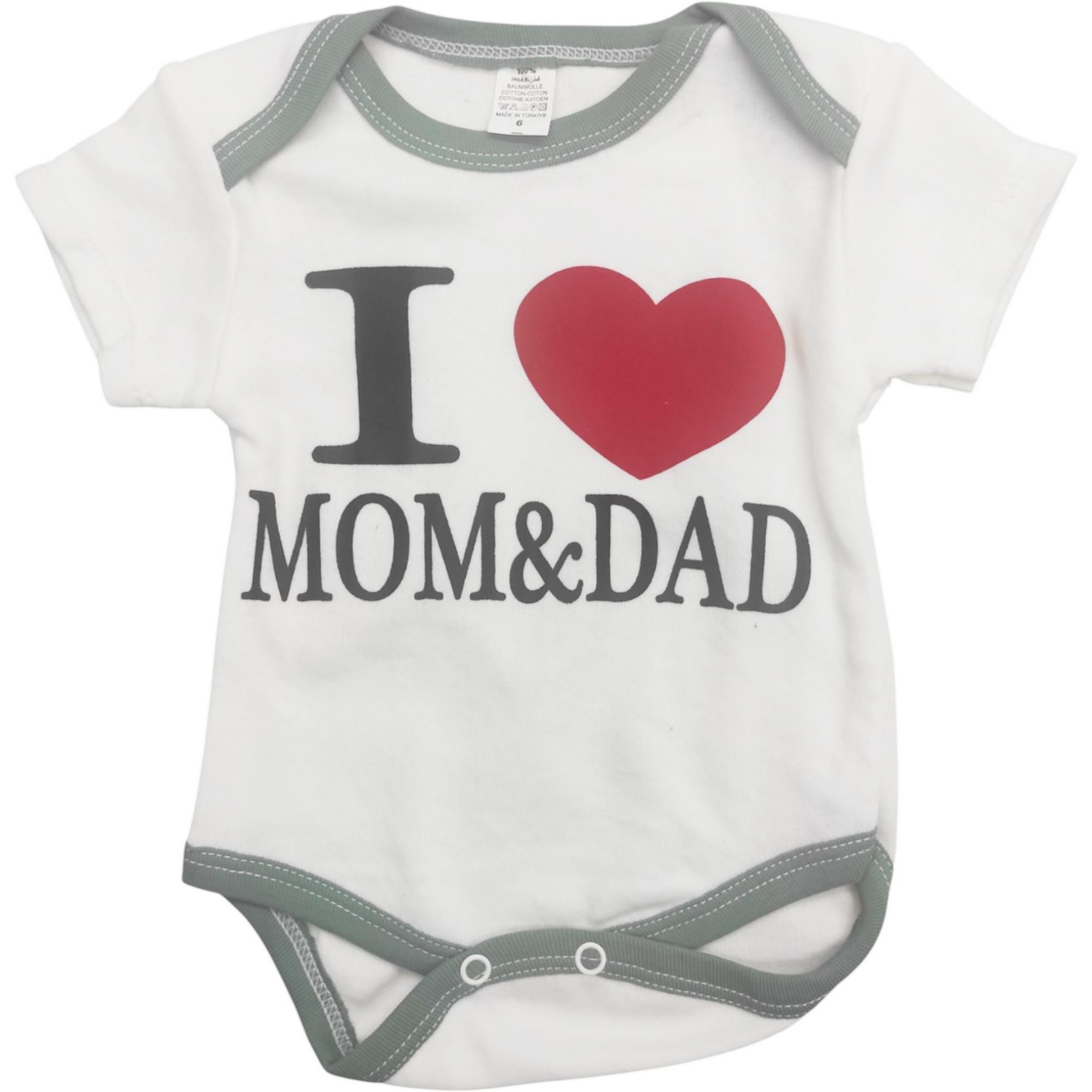 toptan 6-9-12-18 aylık bebekler için farklı baskılı çıtçıtlı bebek bodysuit