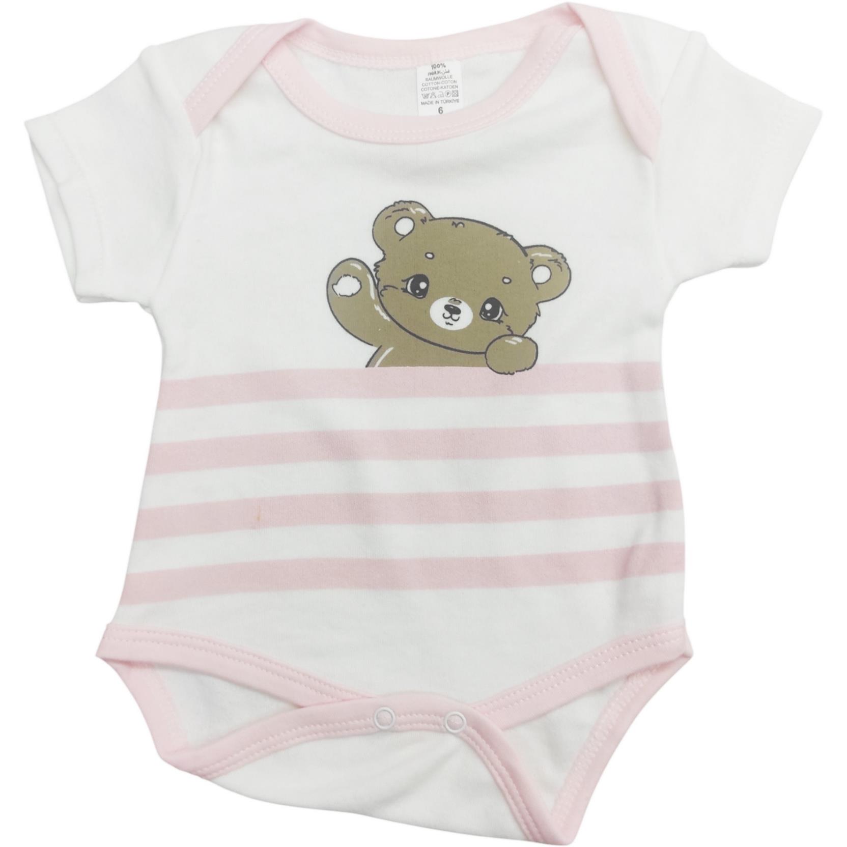 toptan 6-9-12-18 aylık bebekler için farklı baskılı çıtçıtlı bebek bodysuit