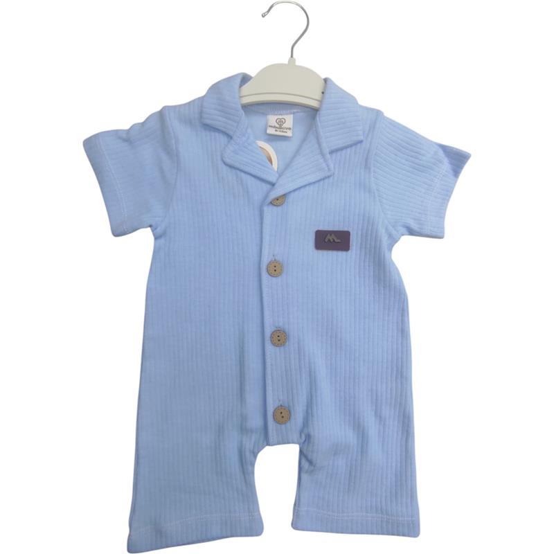 8374 toptan 6-9-12-18 aylık bebekler için düğmeli bebek yazlık tulum