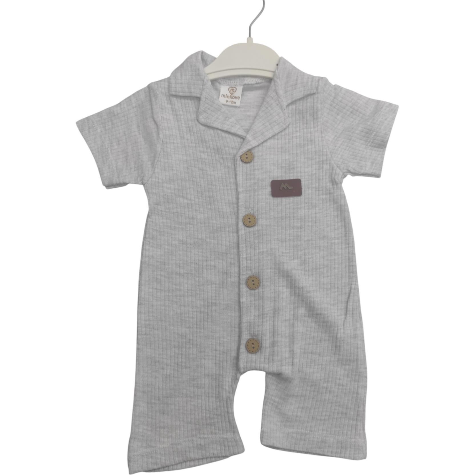 8374 الجملة الطفل الصيف بذلة مع أزرار للأطفال الذين تتراوح أعمارهم بين 6-9-12-18 أشهر