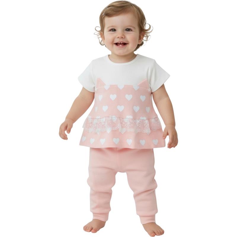 toptan 6-9-12 aylık bebekler için yazlık elbise ve tayt takımları