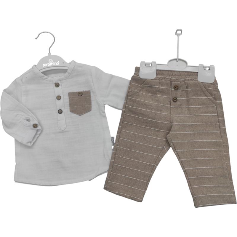 toptan 3-6-9-12 ay bebekler için mevsimlik ikili takım pantolonlu gömlekler
