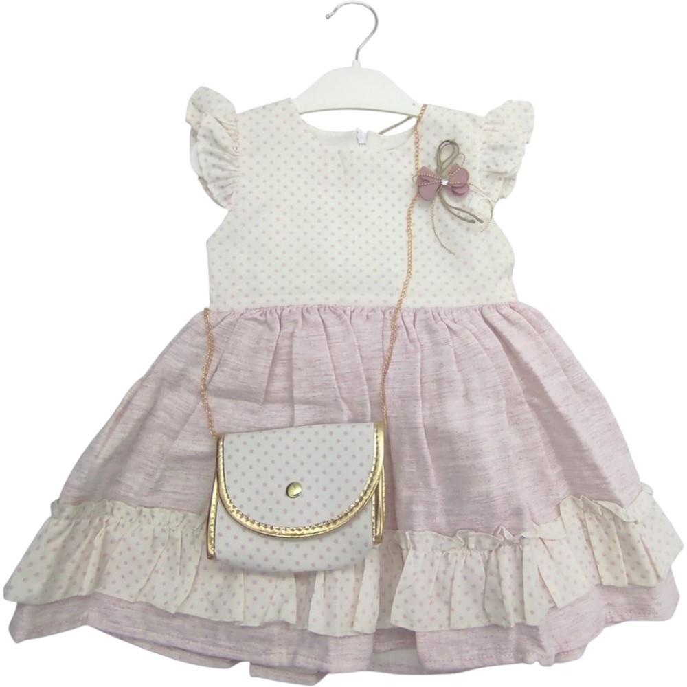 5515 wholesale children's summer dresses with a handbag for girls for 2/5 years