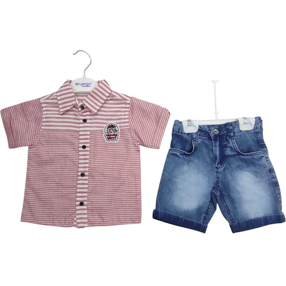 2447 الجملة الأطفال الصيف قطعتين الدعاوى ، قمصان مع الدنيم السراويل للبنين لمدة 2/5 سنوات