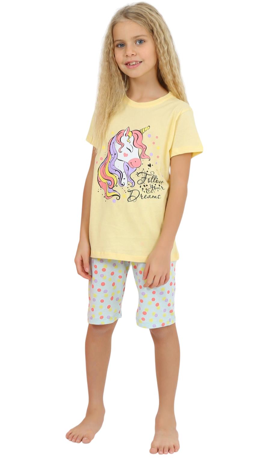 22964 yazlık kız çocuk pijama takımları toptan 6/9 yaş