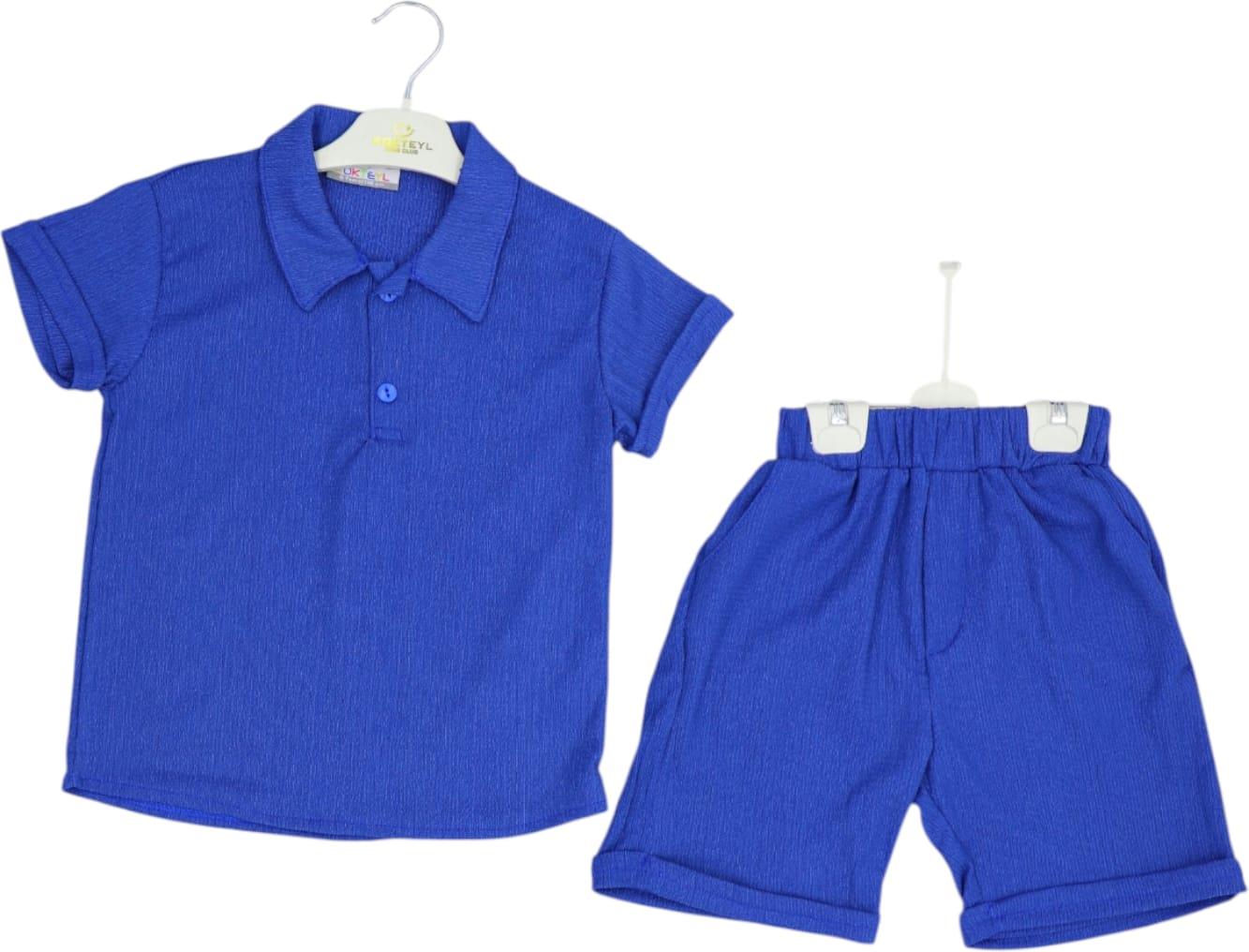 4065 yazlık çocuk takımlar toptan 6/10 yaş polo yaka