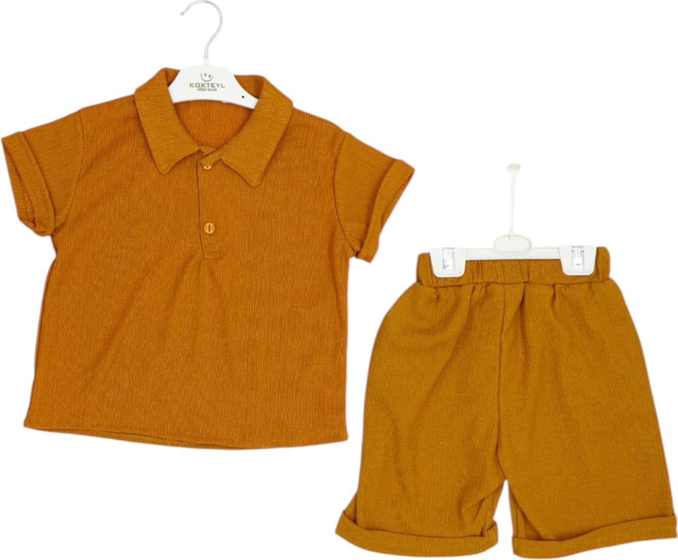 4065 yazlık ��ocuk takımlar toptan 6/10 yaş polo yaka