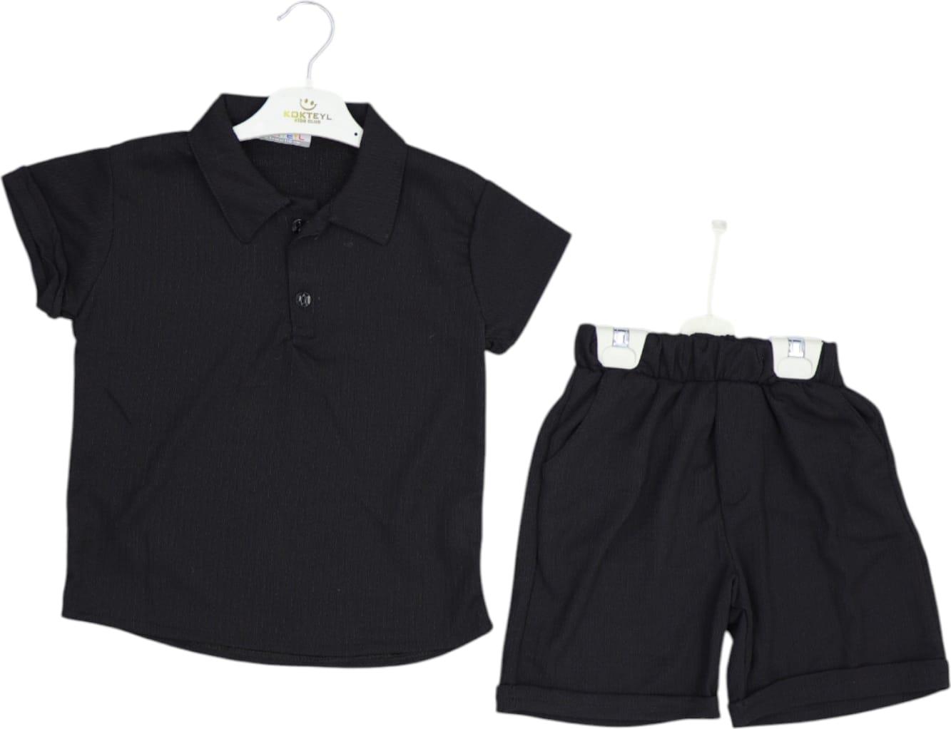 4065 yazlık çocuk takımlar toptan 6/10 yaş polo yaka