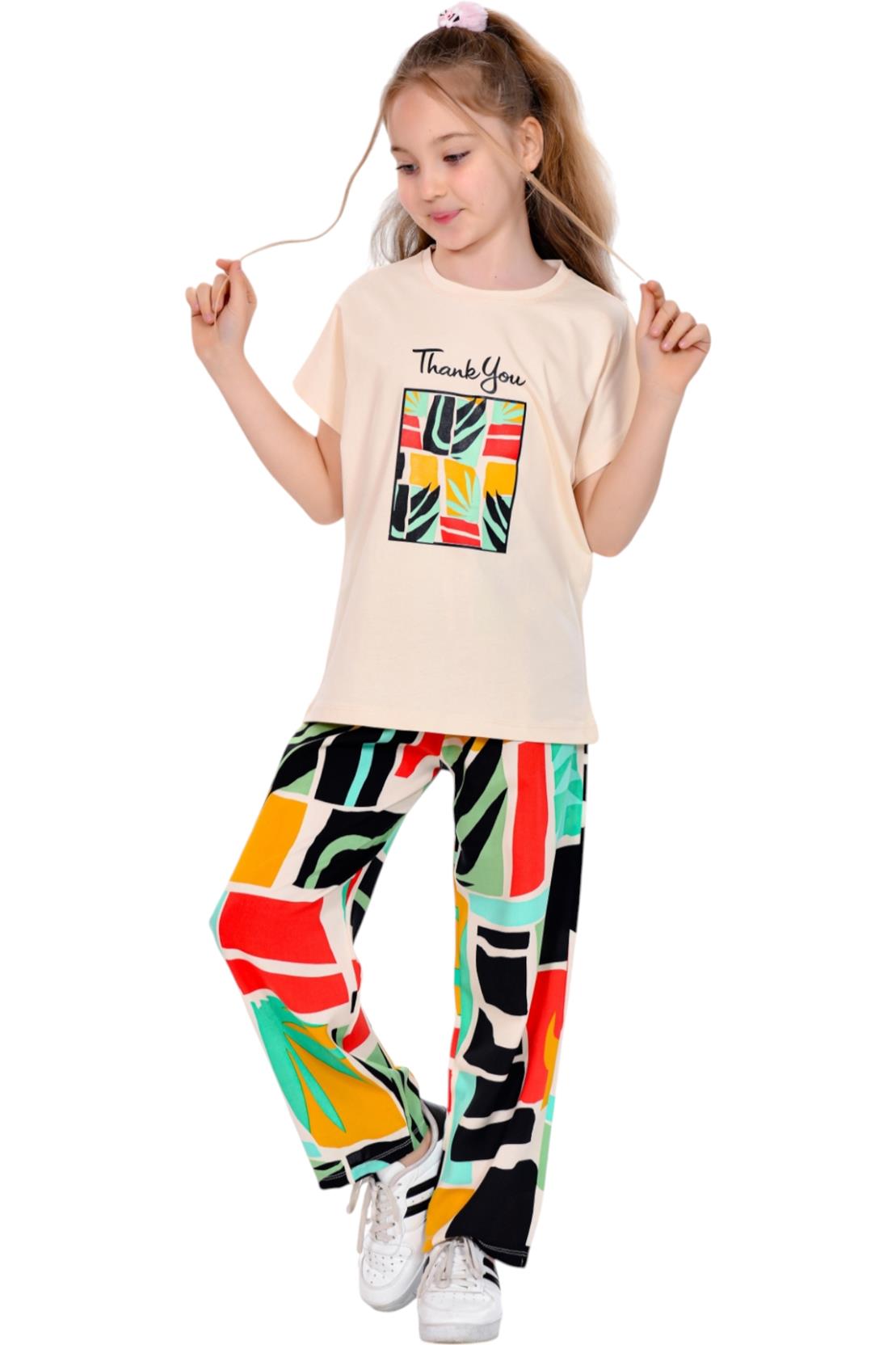 30705 оптом детские летние костюмы двойки,кофты с штанами для девочек на  5/12 лет