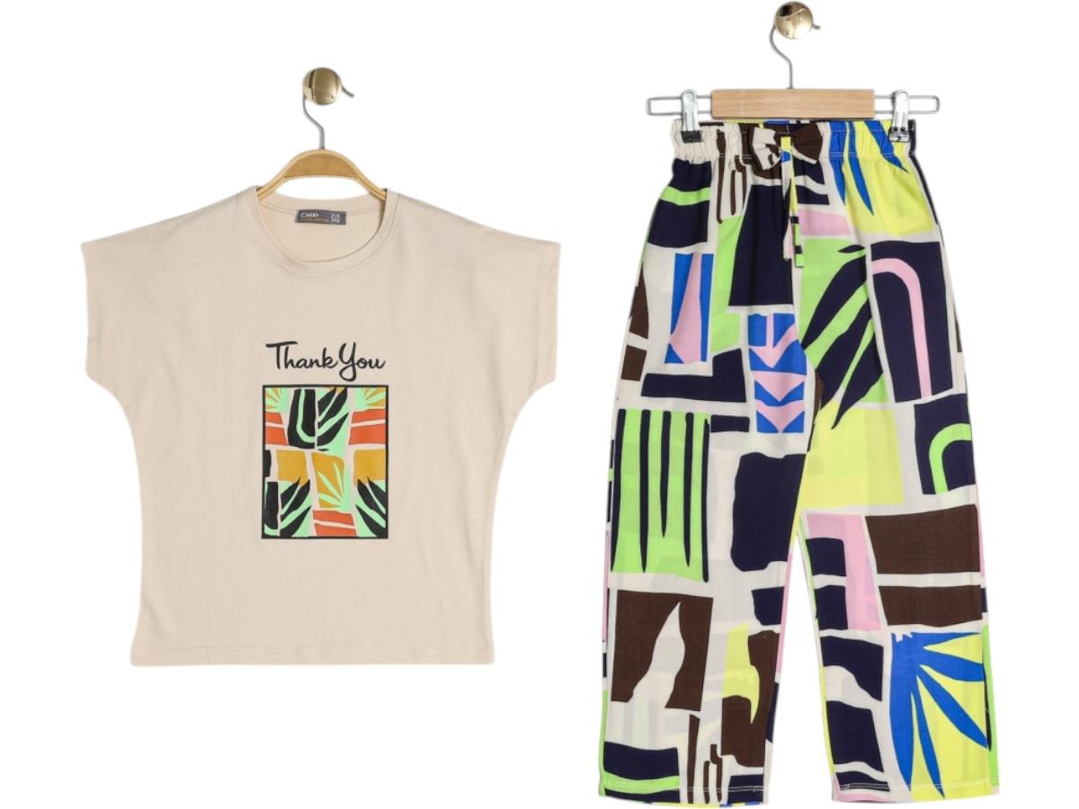 30705 оптом детские летние костюмы двойки,кофты с штанами для девочек на  5/12 лет