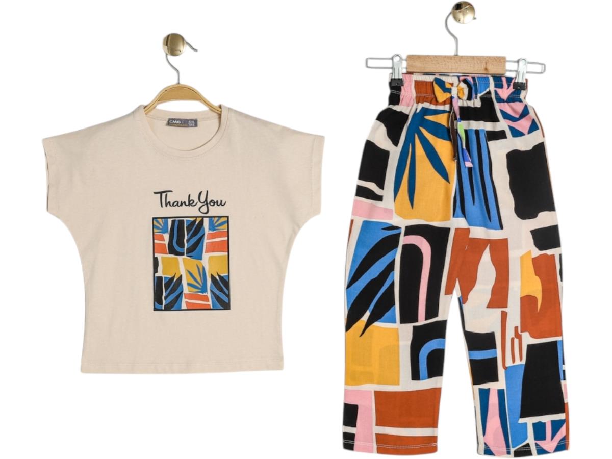 30705 оптом детские летние костюмы двойки,кофты с штанами для девочек на  5/12 лет