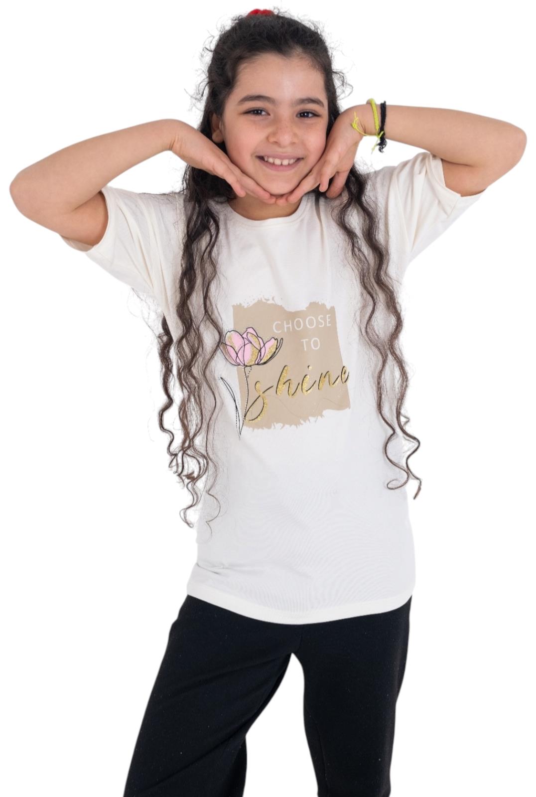 3098 yazlık kız çocuk tişört modelleri toptan 9/12 yaş