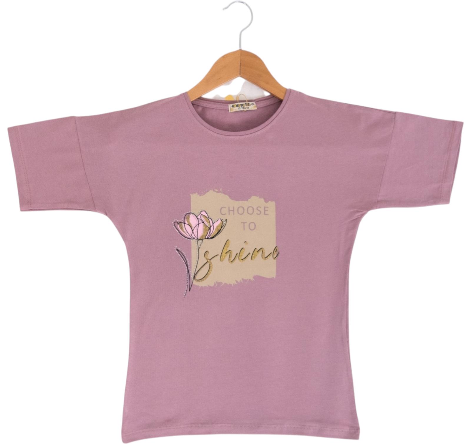 3098 yazlık kız çocuk tişört modelleri toptan 9/12 yaş