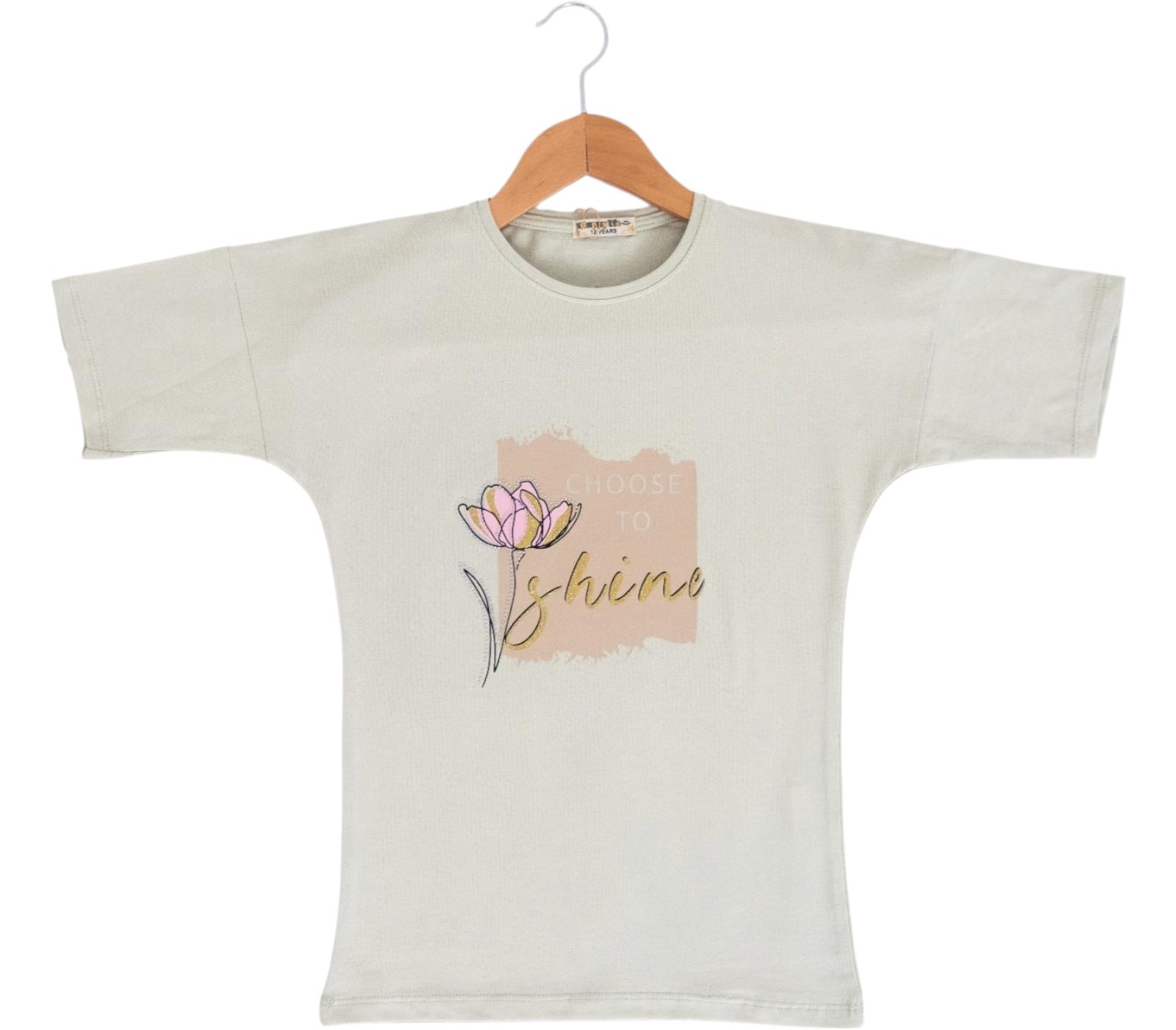 3098 yazlık kız çocuk tişört modelleri toptan 9/12 yaş