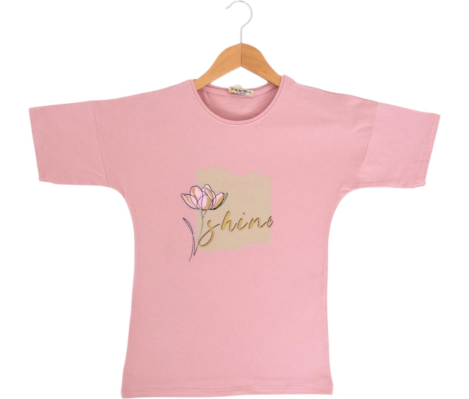 3098 yazlık kız çocuk tişört modelleri toptan 9/12 yaş